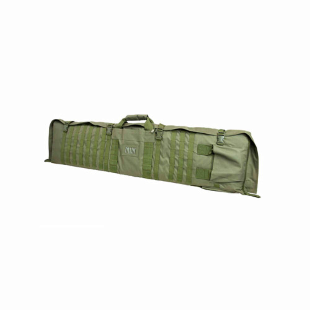 NcStar CVSM2913G VISM Deluxe Rifle Case with MOLLE Webbing, ID Window, Padding & Green Finish Folds out to 66 L x 35 W Shooting Mat 48 L x 11 H x 1.75 D Interior Dimensions NcStar CVSM2913G VISM Deluxe Rifle Case with MOLLE Webbing, ID Window, Padding & Green Finish Folds out to 66 L x 35 W Shooting Mat 48 L x 11 H x 1.75 D Interior Dimensions