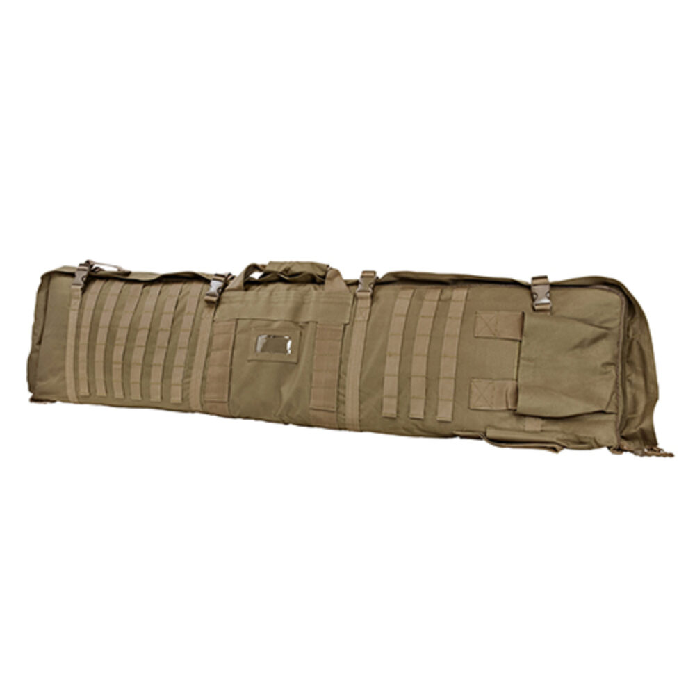 NcStar CVSM2913T VISM Deluxe Rifle Case with MOLLE Webbing, ID Window, Padding & Tan Finish Folds out to 66 L x 35 W Shooting Mat 48 L x 11 H x 1.75 D Interior Dimensions NcStar CVSM2913T VISM Deluxe Rifle Case with MOLLE Webbing, ID Window, Padding & Tan Finish Folds out to 66 L x 35 W Shooting Mat 48 L x 11 H x 1.75 D Interior Dimensions