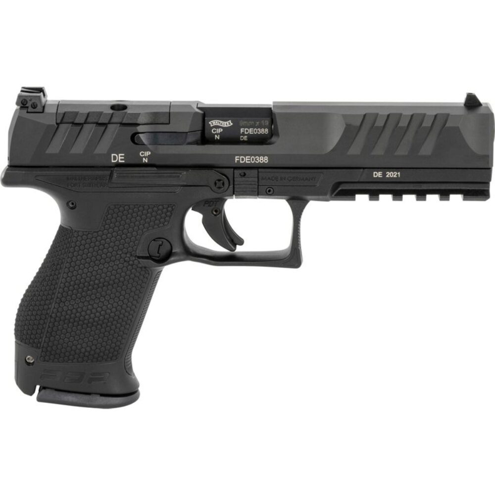 Walther Arms 2858169 PDP Compact Optic Ready 9mm Luger 5 10+1 Black Polymer Frame Black Steel Slide Performance Duty Textured Black Polymer Grip