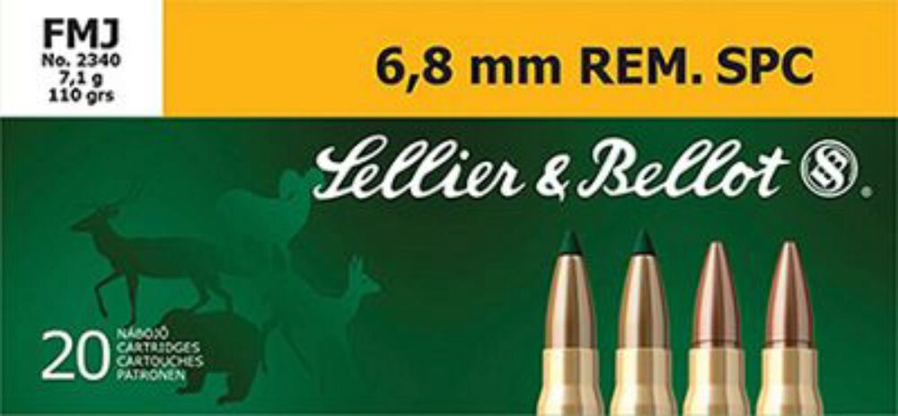 Sellier & Bellot SB68C Rifle  6.8mm Rem SPC 110 gr 2556 fps Full Metal Jacket (FMJ) 20 Bx/50 Cs