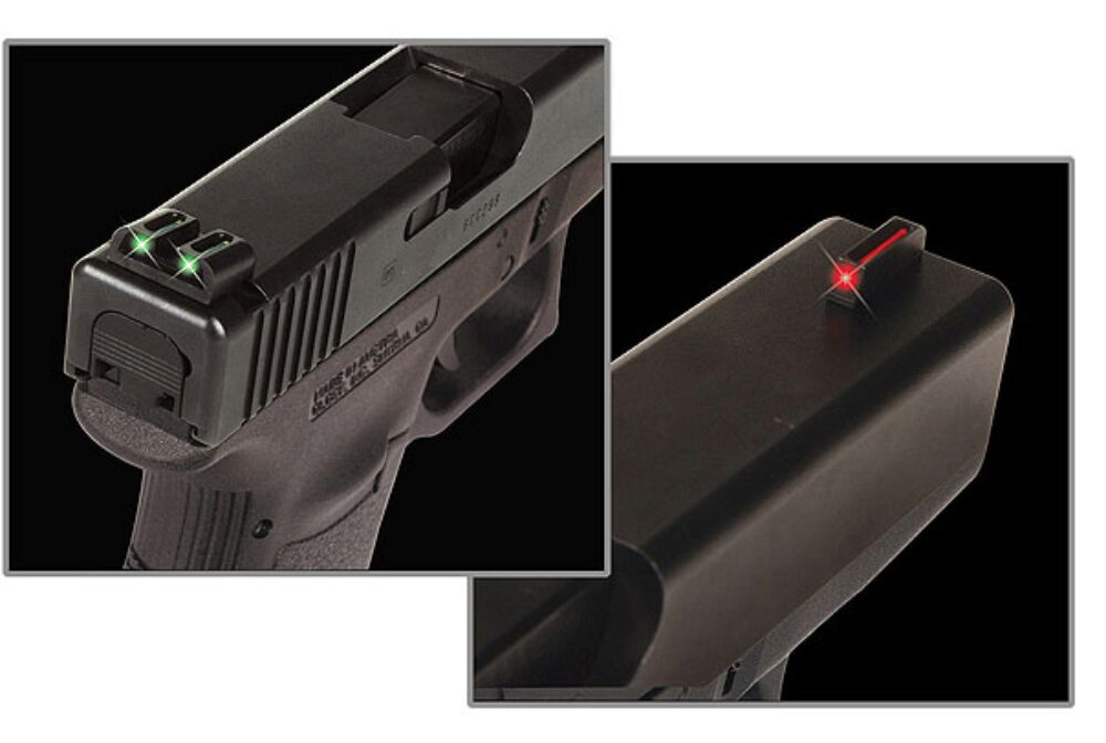 TruGlo TG131S2 Fiber-Optic  Black | Red Fiber Optic Front Sight Green Fiber Optic Rear Sight