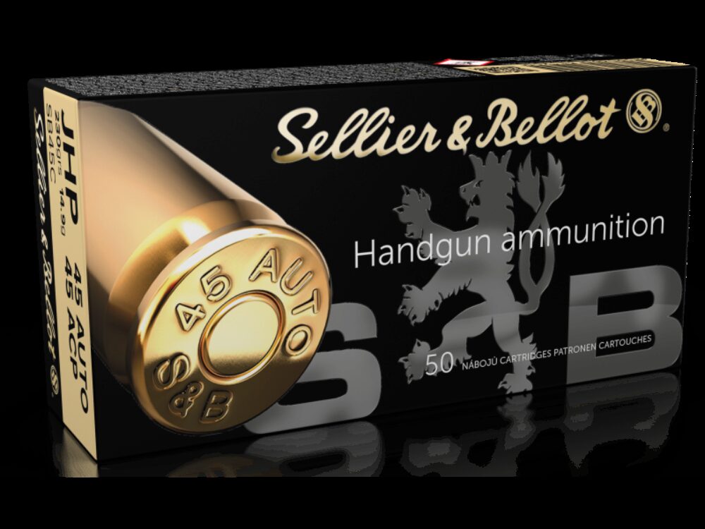 Sellier & Bellot SB45C Handgun  45 ACP 230 gr 889 fps Jacketed Hollow Point (JHP) 50 Bx/20 Cs