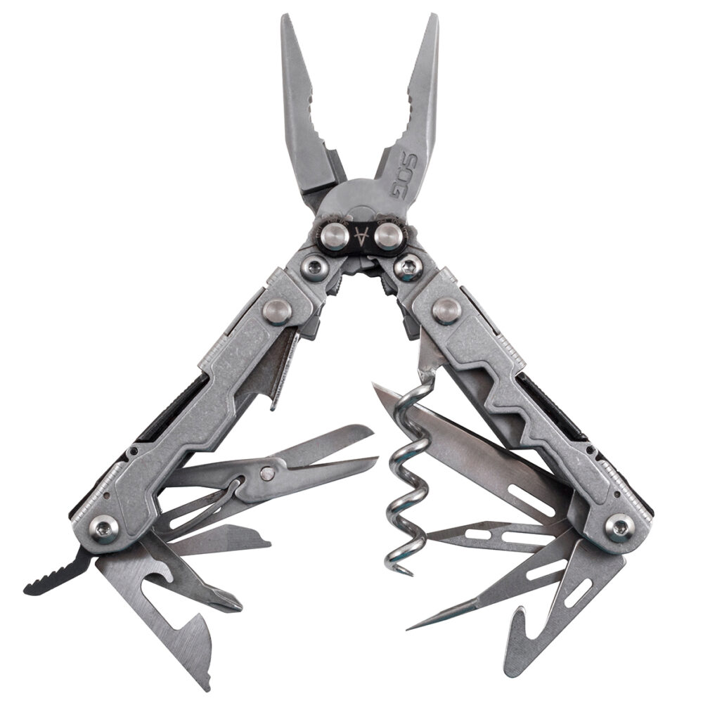 S.O.G SOG-PL1001-C PowerLitre  Stonewashed 5Cr15MoV Stainless Steel 5.10 Long Features 19 Tools