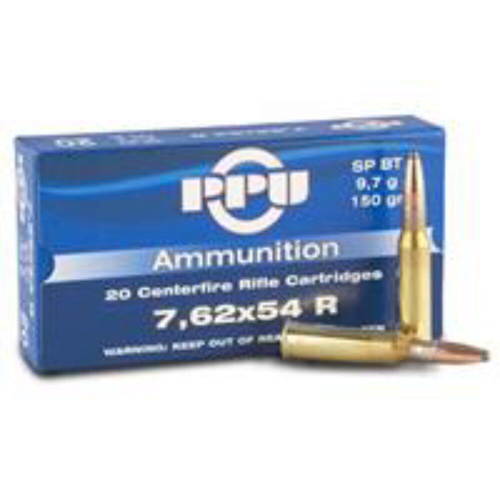 PPU PP76254S Metric Rifle 7.62x54mmR 150 gr Soft Point Boat-Tail (SPBT) 20 Per Box/ 10 Cs PPU PP76254S Metric Rifle 7.62x54mmR 150 gr Soft Point Boat-Tail (SPBT) 20 Per Box/ 10 Cs