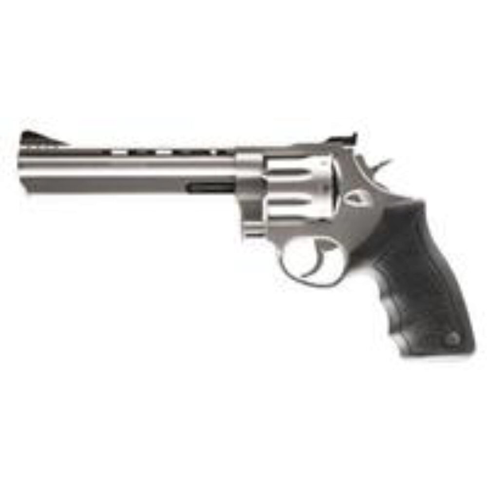 Taurus 2-608069 608  38 Special +P or 357 Mag Caliber with 6.50 Ported Barrel, 8rd Capacity Cylinder, Overall Matte Finish Stainless Steel, Finger Grooved Black Rubber Grip & Adjustable Rear Sight