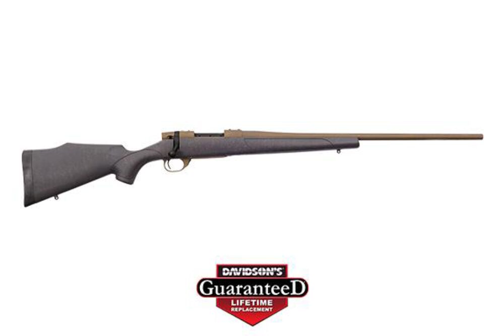Weatherby VWB65PPR4T Vanguard Weatherguard 6.5 PRC Caliber with 3+1 Capacity, 24 Barrel, Burnt Bronze Cerakote Metal Finish & Bronze Webbed Black Fixed Monte Carlo Stock Right Hand (Full Size)