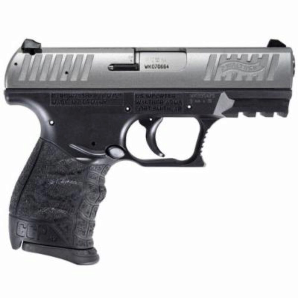 Walther Arms 5082501 CCP M2 380 ACP 8+1 3.54 Barrel, Black Finish Picatinny Rail Frame, Serrated Sliver Stainless Steel Slide & Finger Grooved Polymer Grip