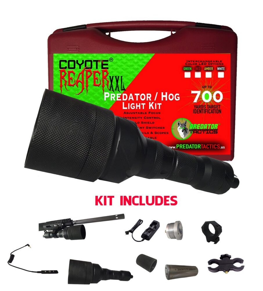 Predator Tactics 97437 Coyote Reaper XXL Triple Red/Green/White LED Matte Black Aluminum 750 yds Predator Tactics 97437 Coyote Reaper XXL Triple Red/Green/White LED Matte Black Aluminum 750 yds