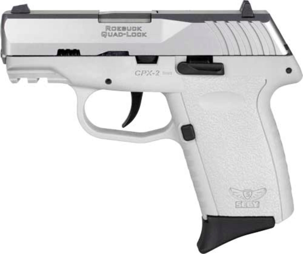 SCCY Industries CPX-2TTWTG3 CPX-2 Gen3 9mm Luger Caliber with 3.10 Barrel, 10+1 Capacity, White Finish Picatinny Rail Frame, Serrated Stainless Steel Slide, Polymer Grip & No Manual Thumb Safety SCCY Industries CPX-2TTWTG3 CPX-2 Gen3 9mm Luger Caliber with 3.10 Barrel, 10+1 Capacity, White Finish Picatinny Rail Frame, Serrated Stainless Steel Slide, Polymer Grip & No Manual Thumb Safety