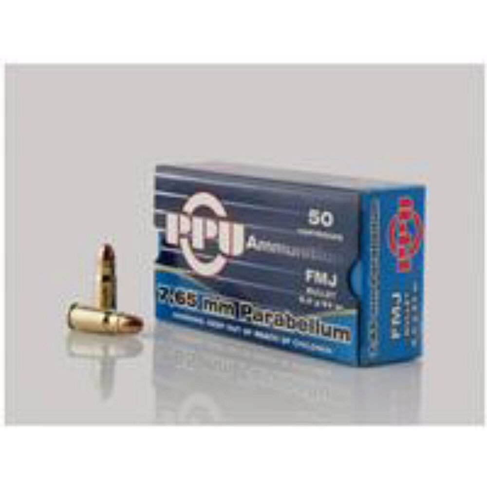 PPU PPH765P Handgun  7.65x21mm Parabellum 93 gr Full Metal Jacket (FMJ) 50 Per Box/ 20 Cs