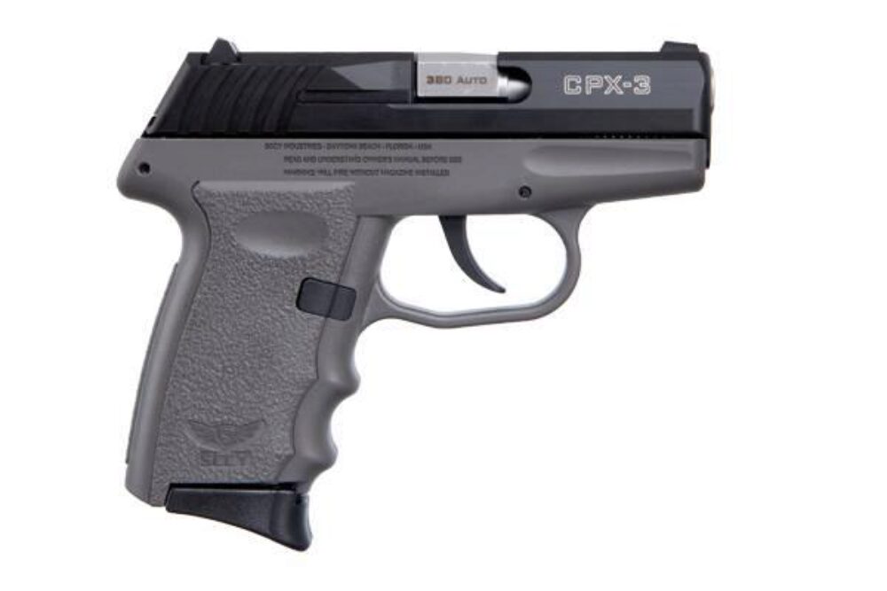 SCCY Industries CPX-3CBSG CPX-3  380 ACP 10+1 3.10 Sniper Gray Polymer Serrated Black Nitride SS Slide Finger Grooved Sniper Gray Polymer Grip