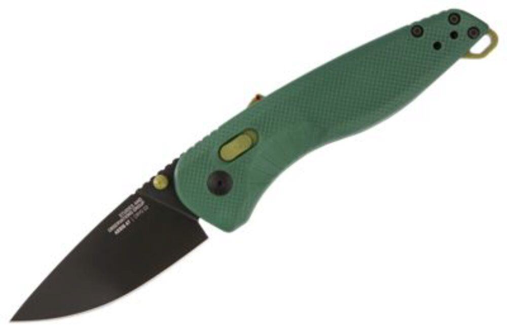 S.O.G SOG11410441 Aegis AT 3.13 Folding Drop Point Plain Black TiNi Cryo D2 Steel Blade/Forest w/Moss Accents GRN Handle