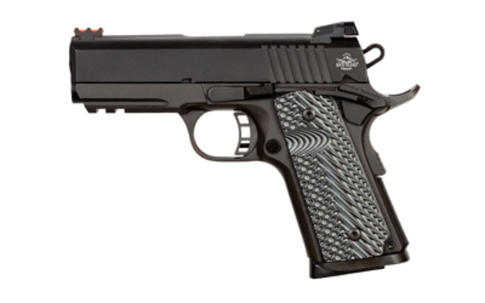 Rock Island 51700 Tac Ultra CS 9mm Luger Caliber with 3.62 Barrel, 8+1 Capacity, Overall Black Parkerized Finish Steel, Picatinny Rail/Beavertail Frame, Serrated Slide & Black/Gray G10 Grip Rock Island 51700 Tac Ultra CS 9mm Luger Caliber with 3.62 Barrel, 8+1 Capacity, Overall Black Parkerized Finish Steel, Picatinny Rail/Beavertail Frame, Serrated Slide & Black/Gray G10 Grip