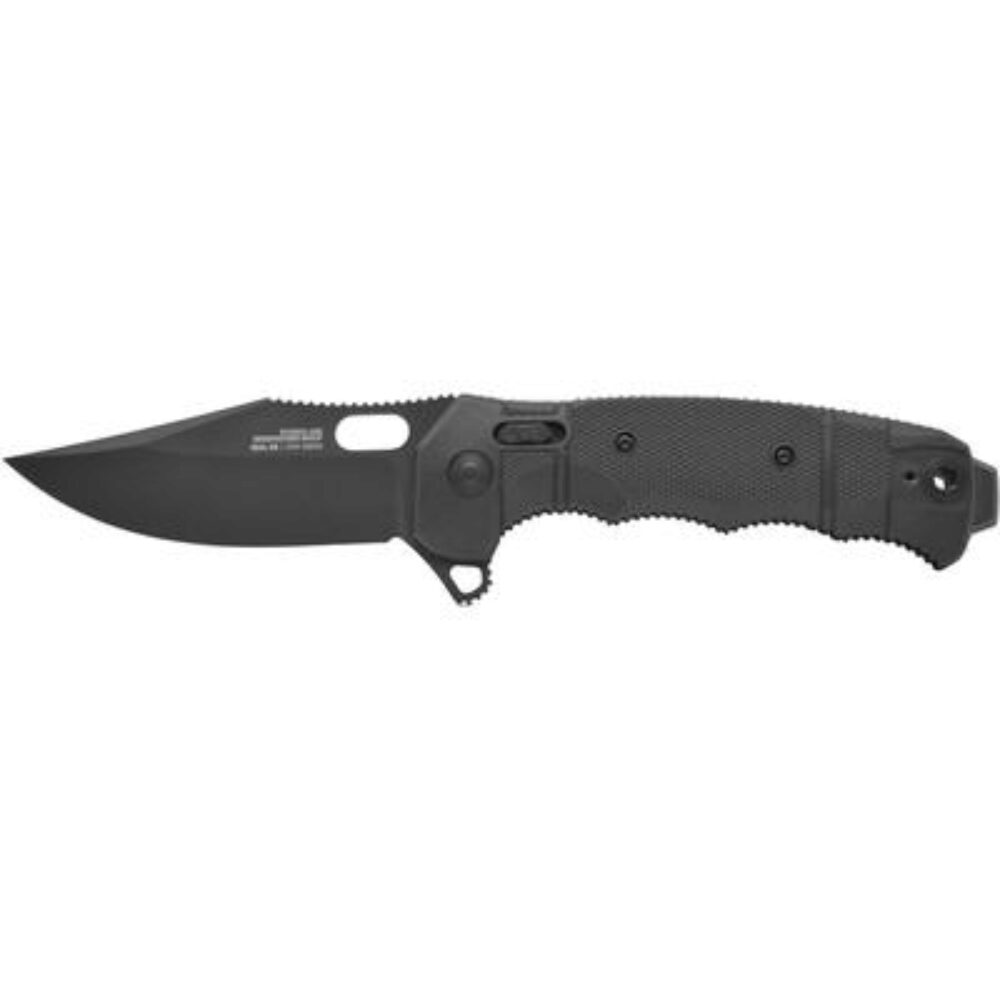 S.O.G SOG12210257 Seal XR 3.90 Folding Clip Point Plain Black Cerakote S35VN SS Blade Black/GRN Handle Includes Belt Clip S.O.G SOG12210257 Seal XR 3.90 Folding Clip Point Plain Black Cerakote S35VN SS Blade Black/GRN Handle Includes Belt Clip