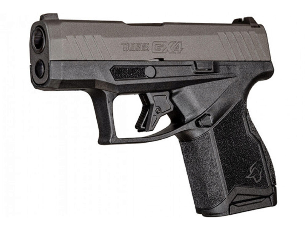 Taurus 1-GX4M93C GX4 Micro-Compact 9mm Luger Caliber with 3.06 Barrel, 11+1 Capacity, Black Finish Frame, Serrated Tungsten Gray Cerakote Steel Slide &  Interchangeable Backstrap Grip Includes 2 Mags