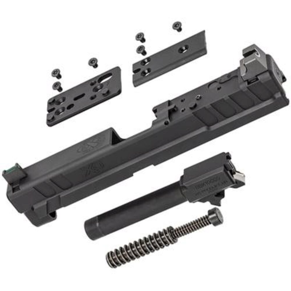 Springfield Armory XD4902 XD OSP  9mm Luger 4 Barrel, Black Steel Slide for Springfield XD with Optics Cut, Suppressor Height Night Sights, Includes Cover Plates