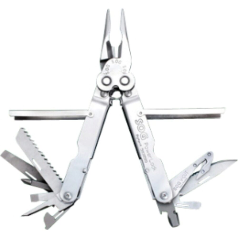 S.O.G SOG-S62N-CP PowerLock V-Cutter Polished 420 Stainless Steel 7 Long Includes Sheath