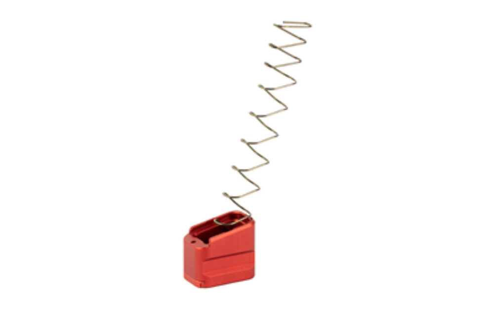 Shield Arms G19ME5RED Magazine Extension  +5 Extended 9mm Luger/40 S&W 5rd Compatible w/Glock 19/23, Red Anodized Aluminum