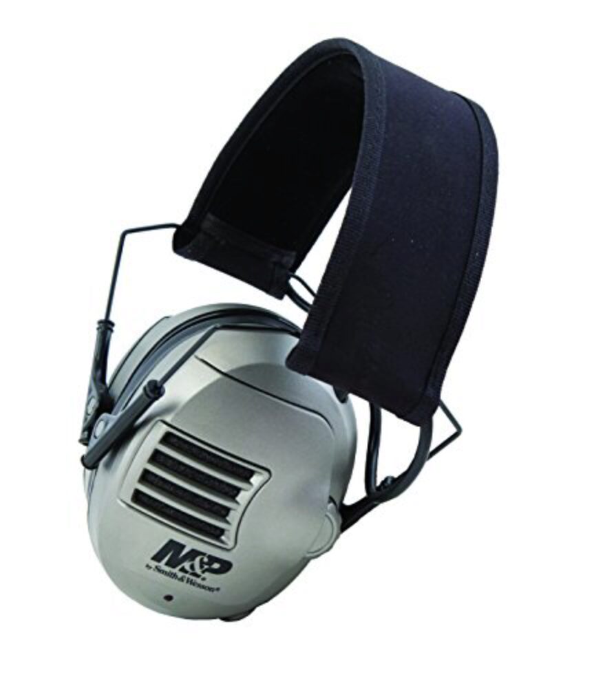 M&P Accessories 110041 Alpha Electronic Muff Polymer 23 dB Over the Head Gray/Black Adult 1 Pair
