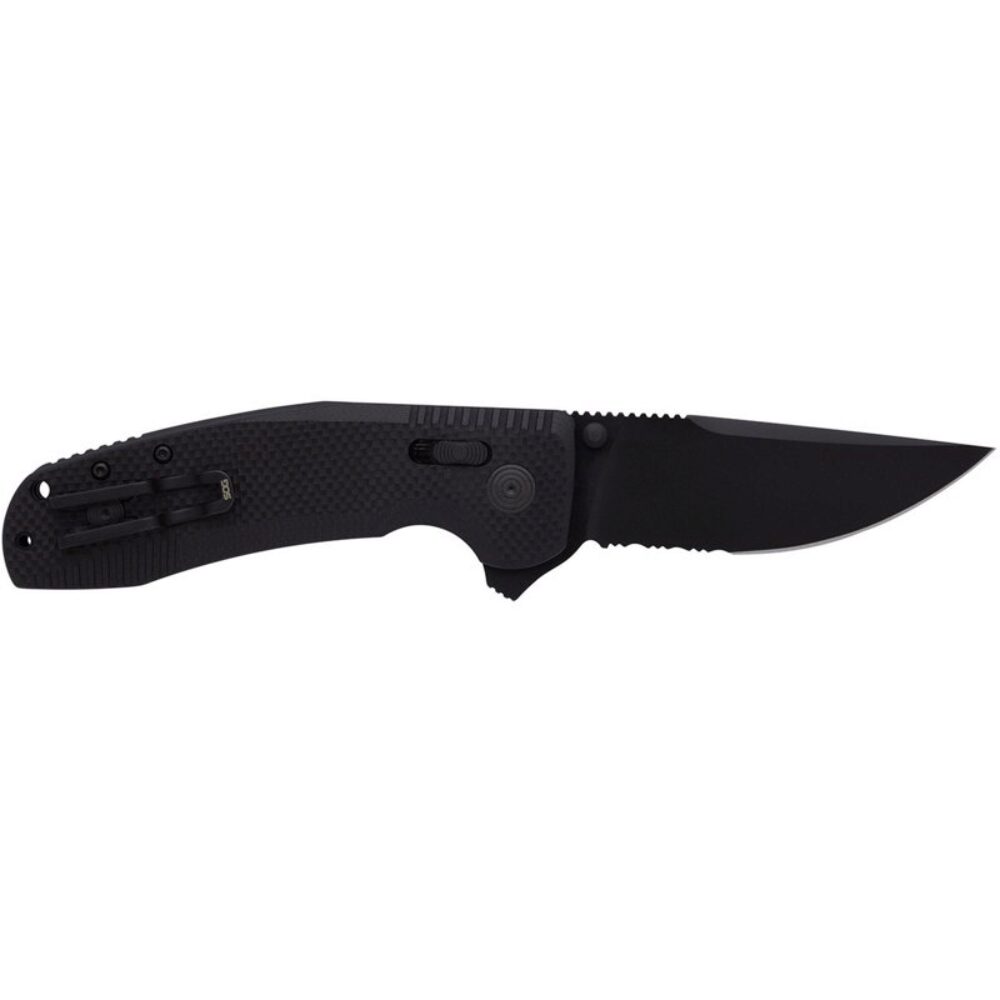 S.O.G SOG12380241 SOG-TAC XR 3.39 Folding Clip Point Plain Black TiNi Cryo D2 Steel Blade OD Green G10 Handle Includes Pocket Clip S.O.G SOG12380241 SOG-TAC XR 3.39 Folding Clip Point Plain Black TiNi Cryo D2 Steel Blade OD Green G10 Handle Includes Pocket Clip