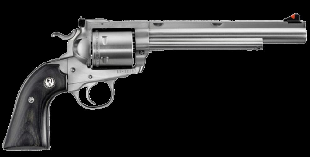 Ruger 0862 Super BlackHawk Hunter 44 Rem Mag 6rd 7.50 Intergrated Base Barrel 6rd Cylinder, Satin Stainless Steel, Bisley Black Laminate Grip, Transfer Bar Safety, Optics Ready