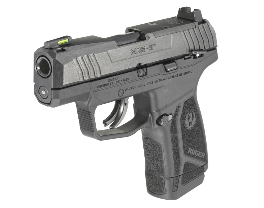 Ruger 3500 Max-9 Optic Ready 9mm Luger 3.20 Barrel 10+1 Or 12+1, High Performance Glass-Filled Nylon Grip Frame, Optic Cut Through-Hardened Alloy Steel Slide, Manual Safety