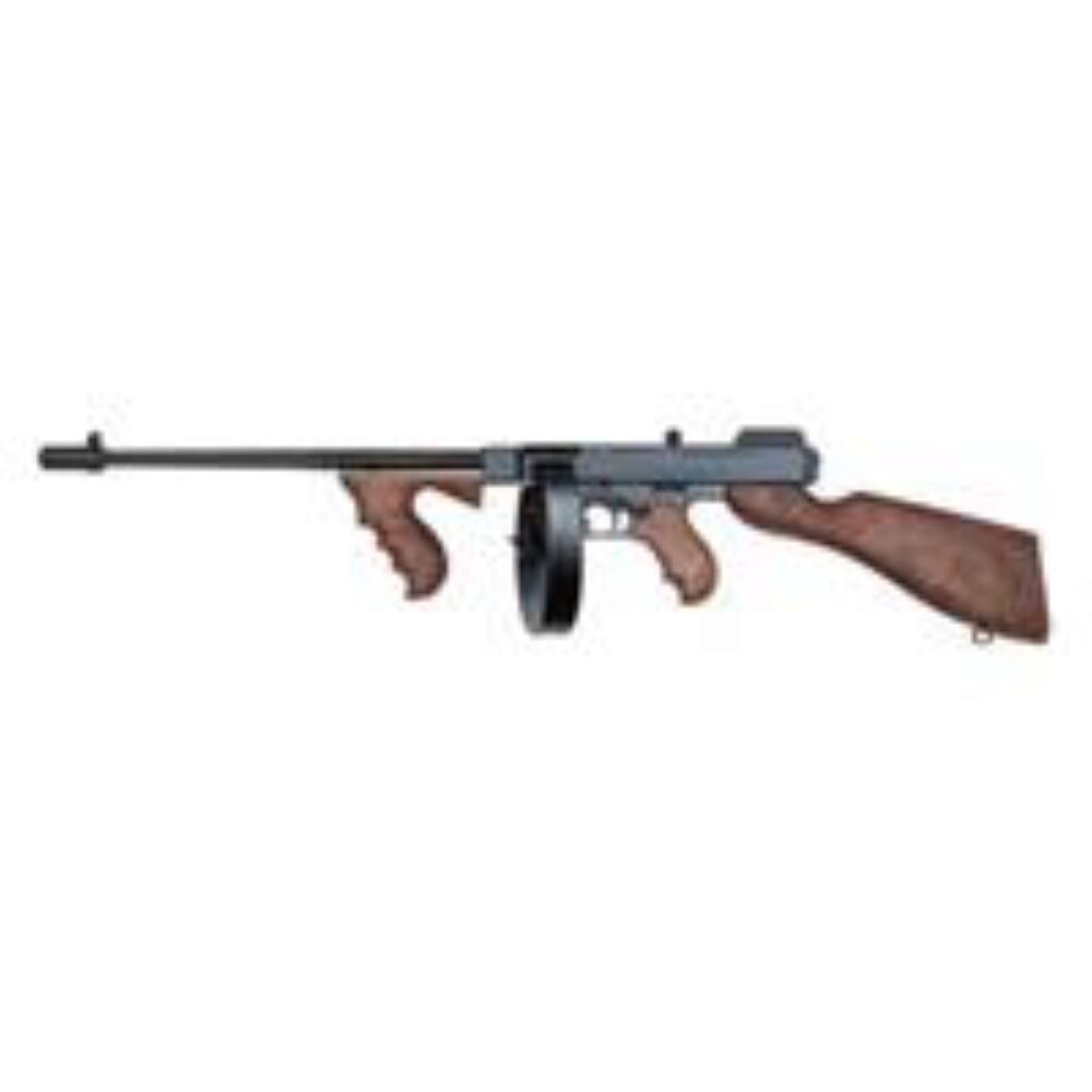 Thompson T1D 1927A-1 Deluxe 45 ACP Caliber with 16.50 Barrel, 10+1 Capacity (Drum), Blued Metal Finish, American Walnut Stock Wood Grip Right Hand