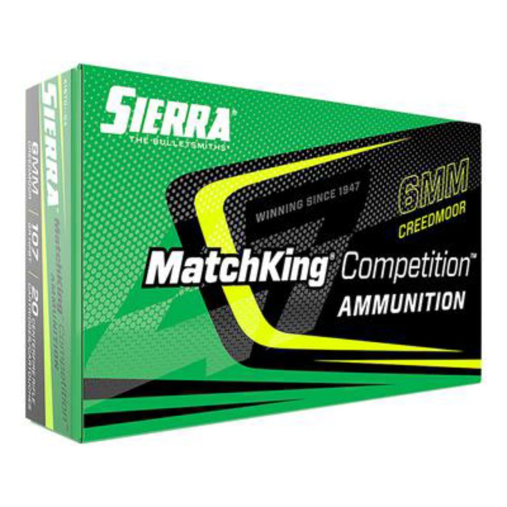 Sierra A157004 MatchKing Competition 6mm Creedmoor 107 gr 3000 fps Sierra MatchKing BTHP (SMBTHP) 20 Bx/10 Cs