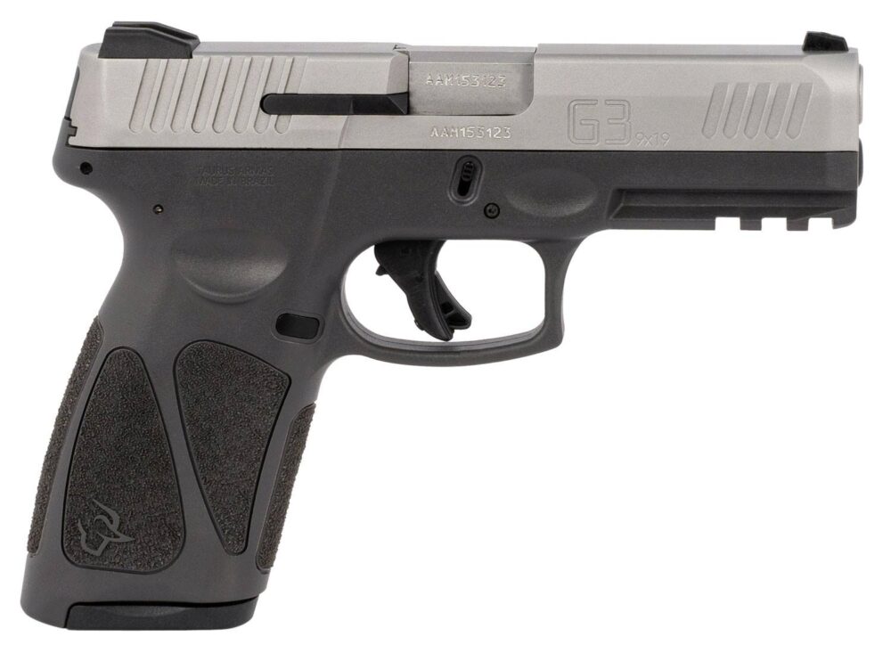Taurus 1-G3B949G G3  9mm Luger Caliber with 4 Barrel, 15+1 or 17+1 Capacity, Gray Finish Picatinny Rail Frame, Serrated Matte Stainless Steel Slide & Polymer Grip Includes 2 Mags