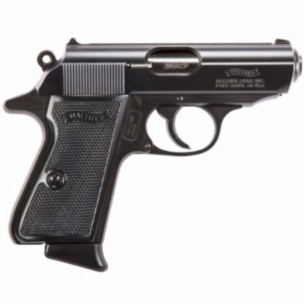 Walther Arms 4796006 PPK/S 380 ACP 7+1 3.30 Barrel, Overall Black Finish Zinc Alloy, Beavertail Frame, Serrated Slide, Long Black Polymer Grip Walther Arms 4796006 PPK/S 380 ACP 7+1 3.30 Barrel, Overall Black Finish Zinc Alloy, Beavertail Frame, Serrated Slide, Long Black Polymer Grip