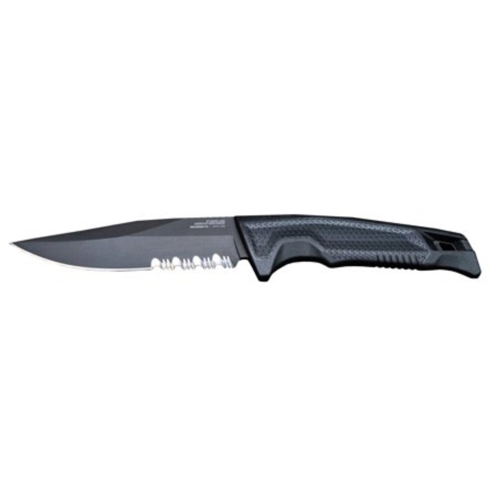S.O.G SOG17220257 Recondo FX 4.60 Fixed Part Serrated Satin TiNi Full Tang Cryo 440C SS Blade/ Black Overmolded GRN Handle