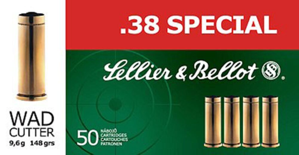 Sellier & Bellot SB38B Handgun Target 38 Special 148 gr Wadcutter (WC) 50 Per Box/ 24 Cs Sellier & Bellot SB38B Handgun Target 38 Special 148 gr Wadcutter (WC) 50 Per Box/ 24 Cs
