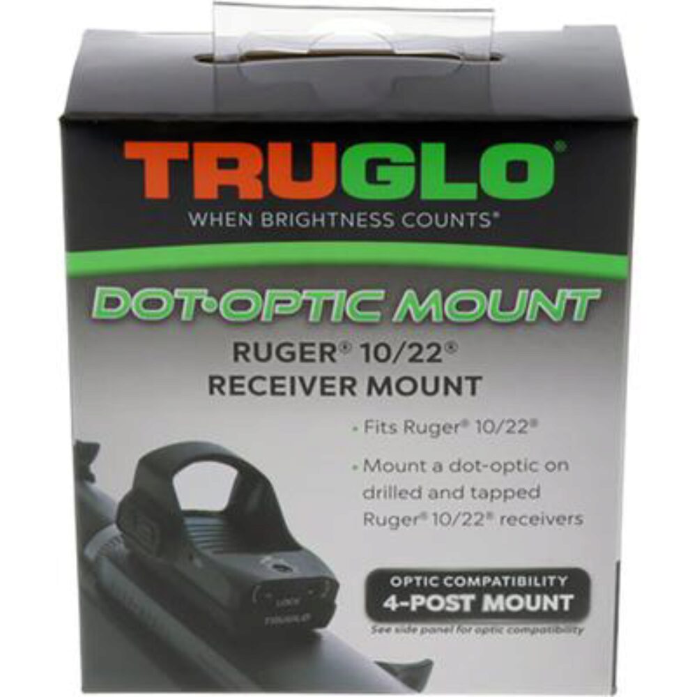 TruGlo TGTG8955RU1 Ruger 10/22 Receiver Mount  Black Anodized