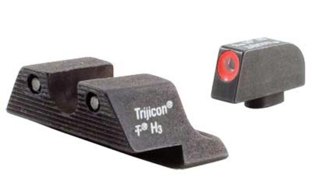 Trijicon 600538 HD Night Sight Set Orange Front/Black Rear Tritium, Black Frame, Compatible w/Most Glock Except MOS, Front Post/Rear Dovetail Mount