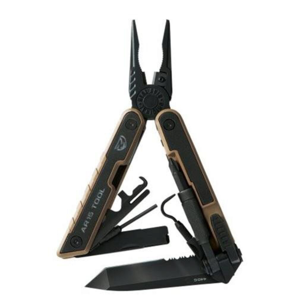 Real Avid AVAR15T AR15  440C SS Part Serrated Blade Black G10 Handle AR Platform