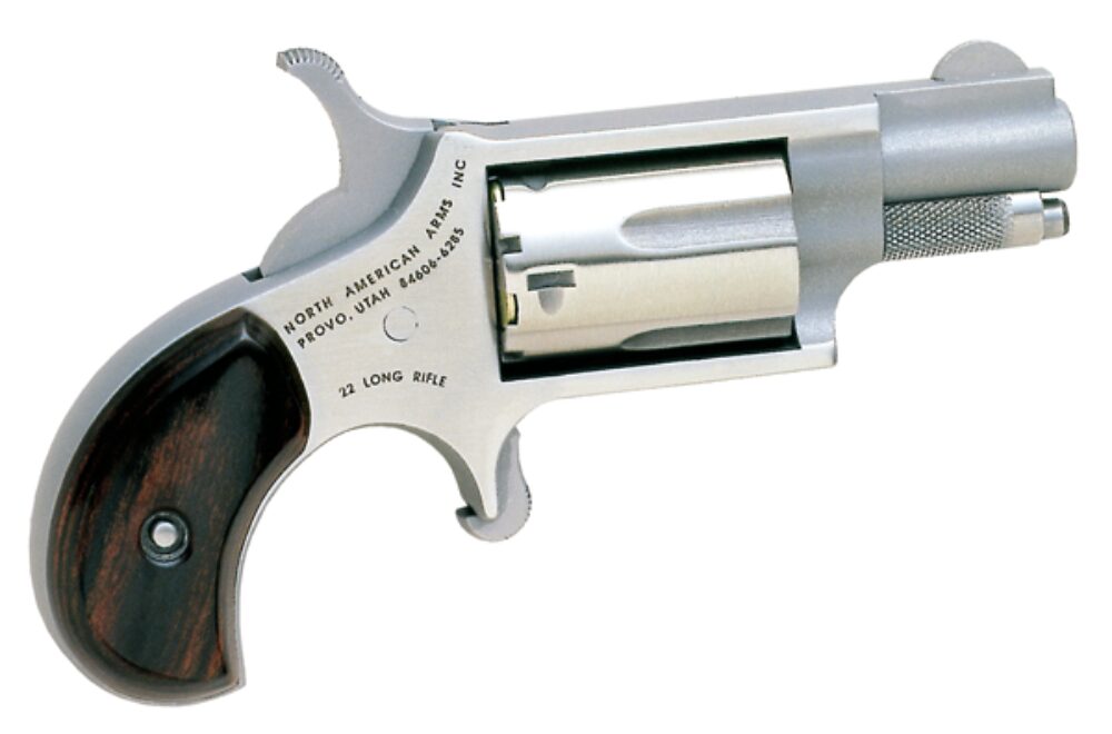 North American Arms 22LR Mini-Revolver *CA Compliant 22 LR 5 Shot 1.13 Barrel, Overall Stainless Steel Finish, Rosewood Birdshead Grip