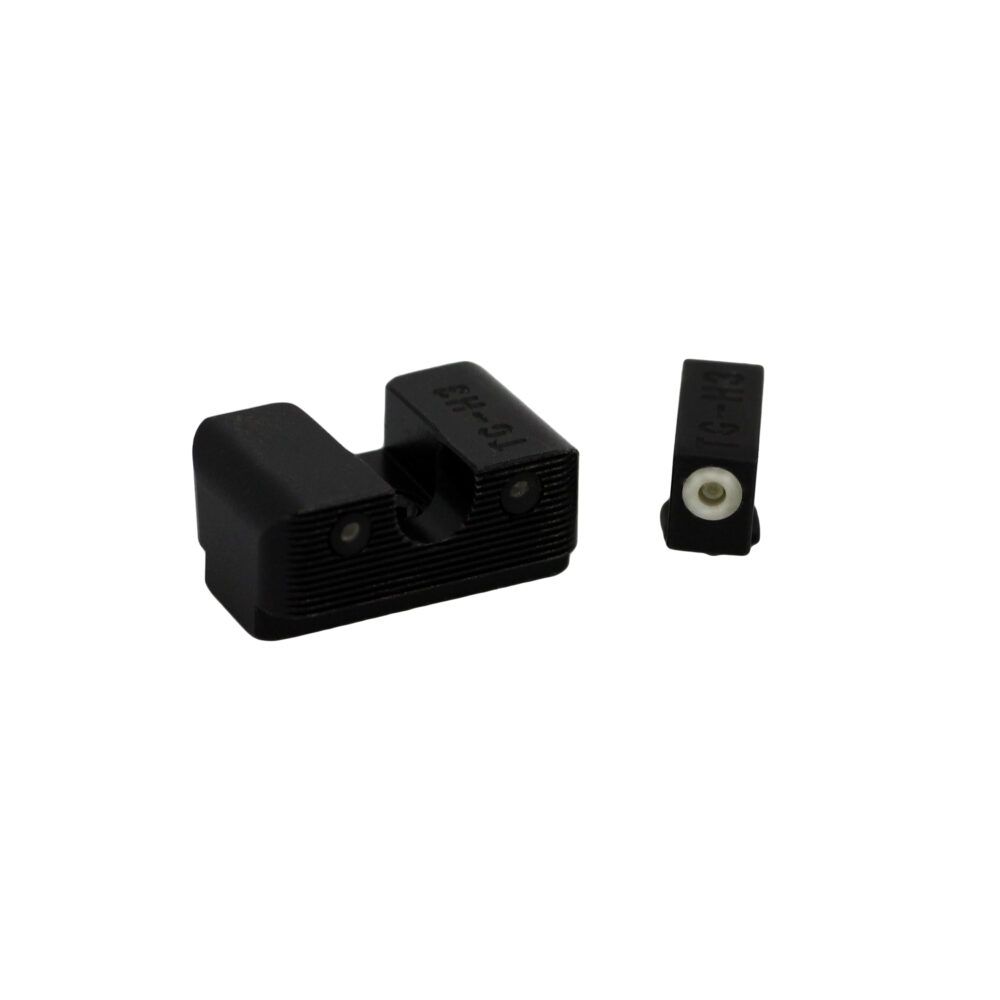 TruGlo TG231G1W Tritium Pro Night Sight Set Low, White Outline Tritium Front/Green Tritium Rear/Black Nitride Fortress Frame, Compatible w/Most Glock Except MOS, Front Post/Rear Dovetail Mount TruGlo TG231G1W Tritium Pro Night Sight Set Low, White Outline Tritium Front/Green Tritium Rear/Black Nitride Fortress Frame, Compatible w/Most Glock Except MOS, Front Post/Rear Dovetail Mount