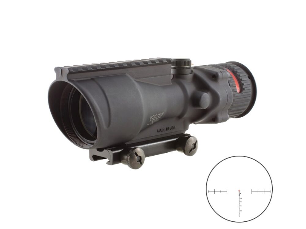 Trijicon 100006 ACOG  Black Hardcoat Anodized 6x 48mm Illuminated Red Chevron 50 BMG Reticle