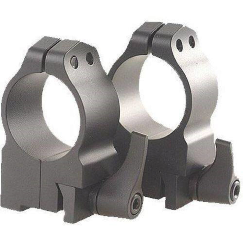 Warne 14RLM Maxima Grooved Receiver Ring Set Quick Detach For Rifle Ruger Mini-14 Ruger No. 1 Dovetail Medium 30mm Tube Matte Black Steel