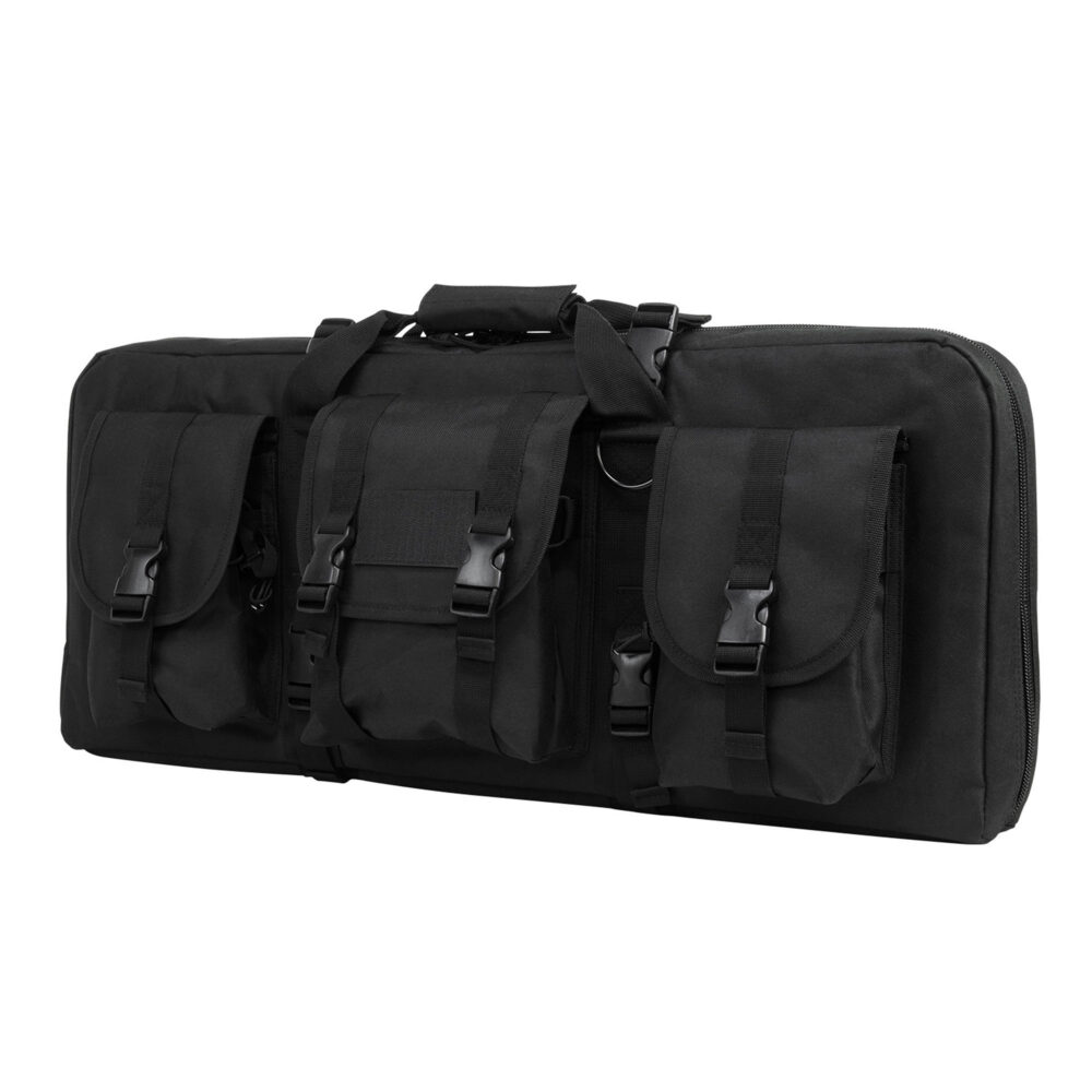 NcStar CVCPD2962B28 VISM Deluxe SubGun Case 28 Black PVC Fabric with Exterior Pockets, Zippers & Padding for 2 AR or AK Pistols NcStar CVCPD2962B28 VISM Deluxe SubGun Case 28 Black PVC Fabric with Exterior Pockets, Zippers & Padding for 2 AR or AK Pistols