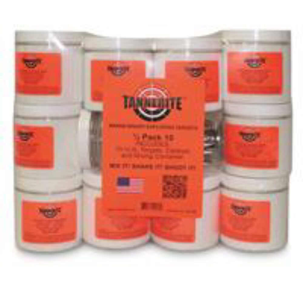 Tannerite 12PK10 1/2 Pound Target Impact Enhancement Explosion White Vapor Centerfire Rifle Firearm 0.50 lb Includes Catalyst/Mixing Container 50 Targets Tannerite 12PK10 1/2 Pound Target Impact Enhancement Explosion White Vapor Centerfire Rifle Firearm 0.50 lb Includes Catalyst/Mixing Container 50 Targets