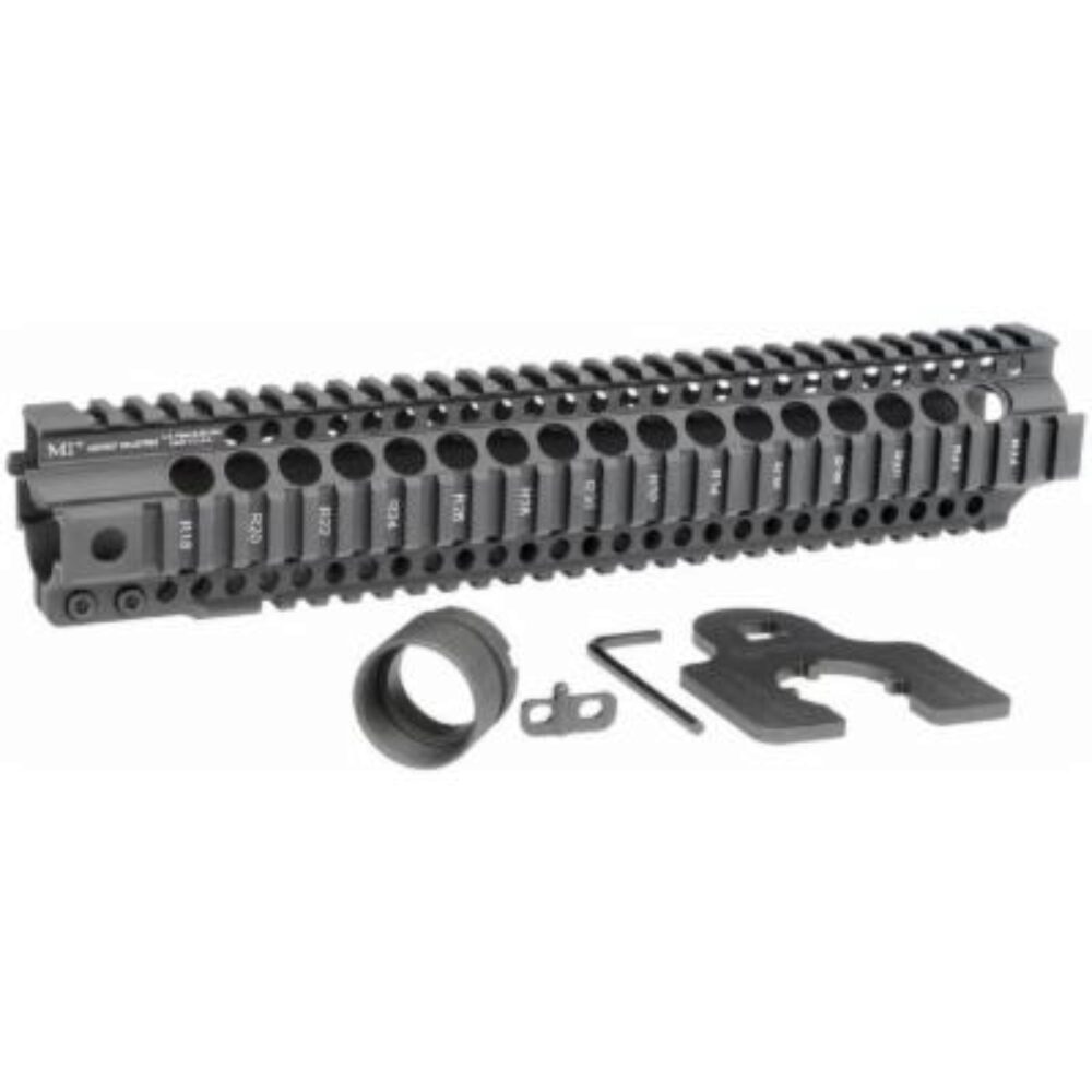 MIDWEST INDUSTRIES INC MICRT12625 T-Series AR-15 6061 Aluminum Black Hard Coat Anodized 12.625