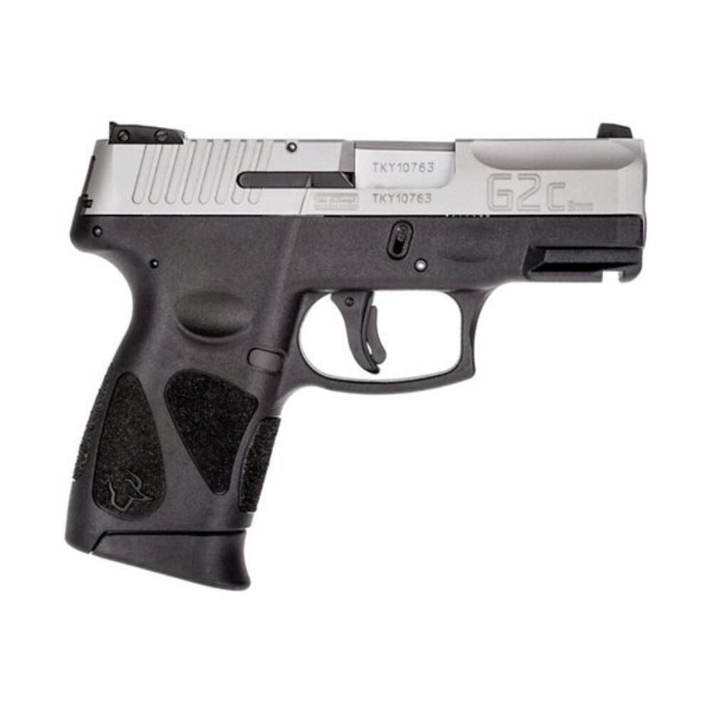Taurus 1G2C93912G G2C  Compact 9mm Luger 12+1 3.26 Matte Stainless Barrel, Matte Black Serrated Slide, Gray Polymer Frame w/Picatinny Rail, Black Polymer Grips