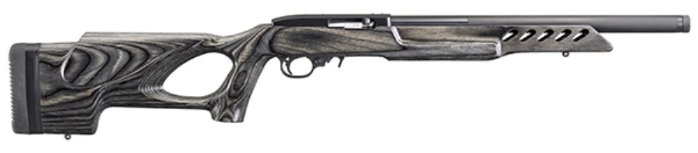 Ruger 21186 10/22 Target 22 LR 10+1 16.13 Threaded Satin Blued Alloy Steel Barrel With Aluminum Alloy Sleeve, Black Laminate Thumbhole Stock, Cross-Bolt Manual Safety