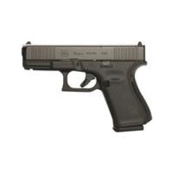 Glock PA195S203MOS G19 Gen5 Compact MOS 9mm Luger 4.02 15+1 Overall Black Finish with nDLC Steel with Front Serrations & MOS Cuts Slide, Rough Texture Interchangeable Backstraps Grip & Fixed Sights