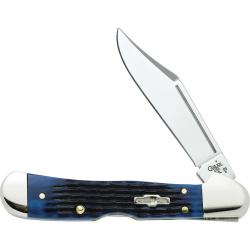 Case XX Navy Blue Rogers Corn Cob Jigged Bone Mini Copperlock Poc
