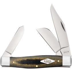 Case XX Black/Green/Natural Canvas Micarta Smooth Large Stockman