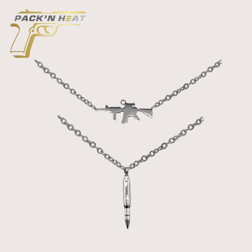Pack'n Heat AR/Bullet Layered Necklace
