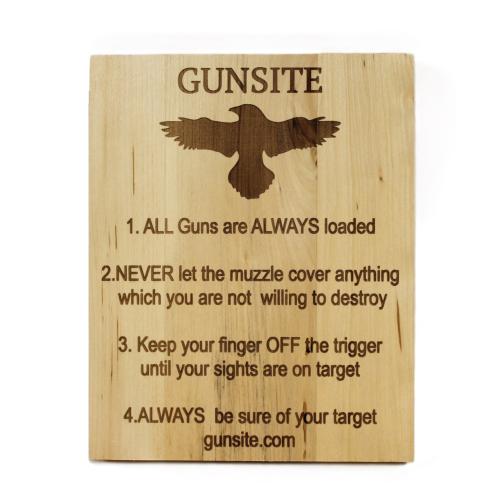 HAWG Gunsite Rules Wooden Sign