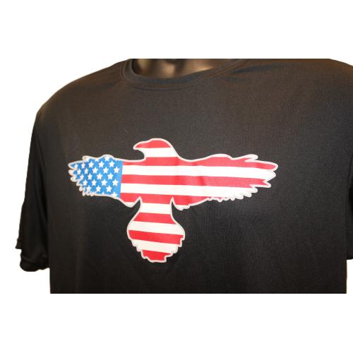 Patriotic Flag Raven S/S Shirt - Black, M